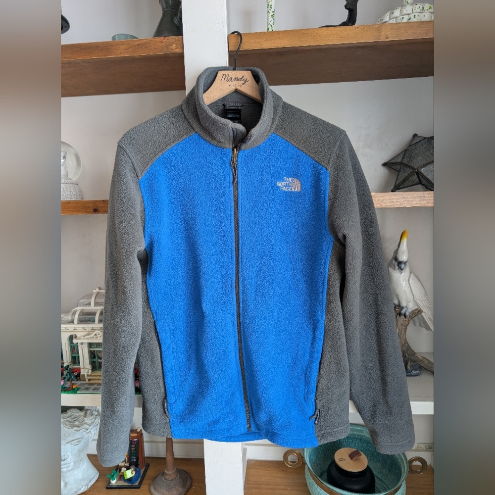 The North Face Men's Blue and Gray Fullzip Flash Dry Fleece Jacket Size Small